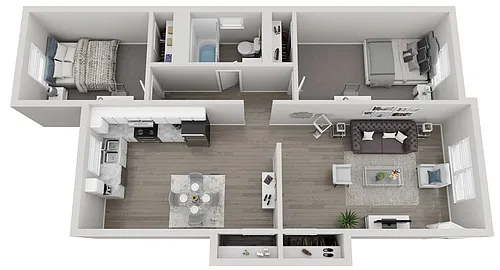 Floor plan B6 2x1 C Upgraded - Call for Availability