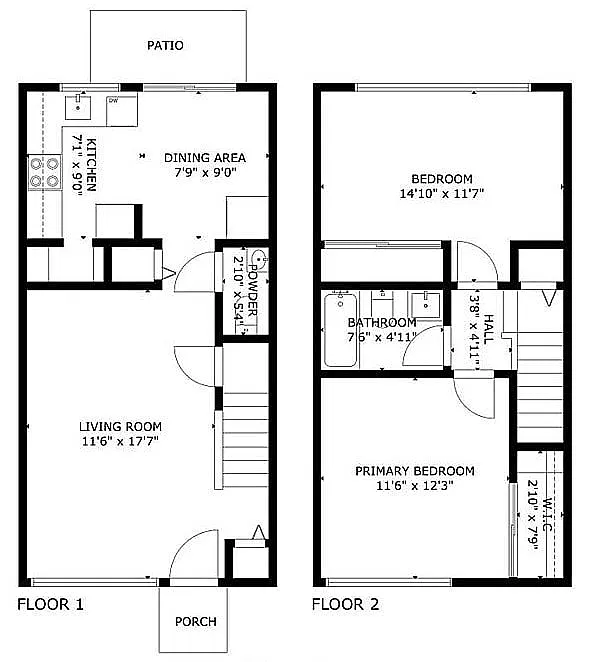 Floor plan 2X1.5 TOWNHOUSE