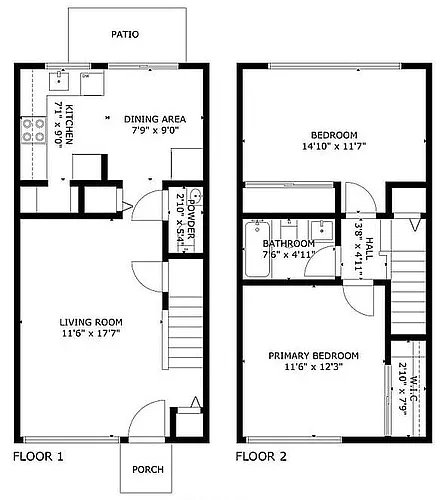 Floor plan 2X1.5 TOWNHOUSE