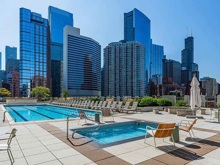 Relax in our pool, hot tub, or luxury seating