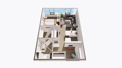 Floor plan One Bed One Bath