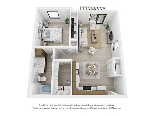 Floor plan One Bedroom B