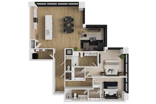 Floor plan 2 Bedroom Apartment
