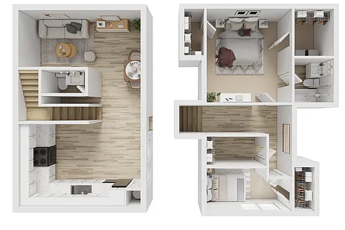 Floor plan 2x1.5 Townhome