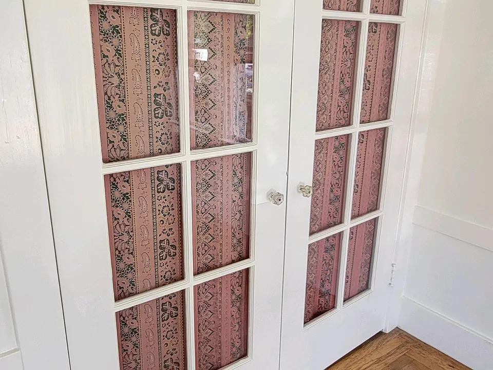 Old murphy bed turned into closet, storage space