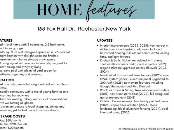 168 Fox Hall Dr, Rochester, NY 14609