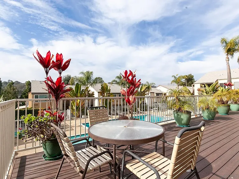 Deck view of community pool.
