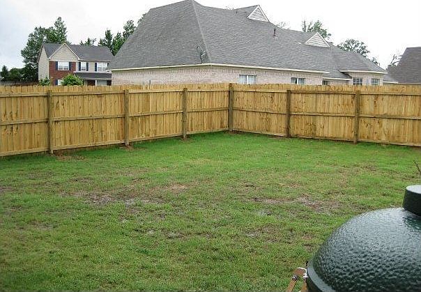 Backyard with 2009 fence