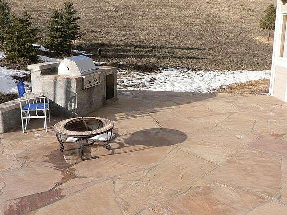 flagstone patio/grill/backyard