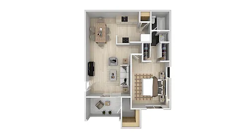 Floor plan 1 Bedroom 1 Bath A