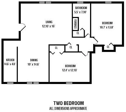 Floor plan 2Bedroom 1Bathroom