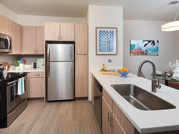 Kitchen with Granite-Style Countertops at Griffis Southpark Austin
