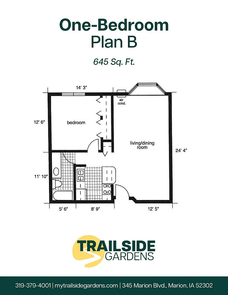 Floor plan Large One Bedroom