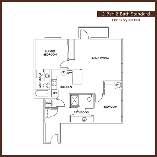 Floor plan 2 Bedroom 2 Bath Standard