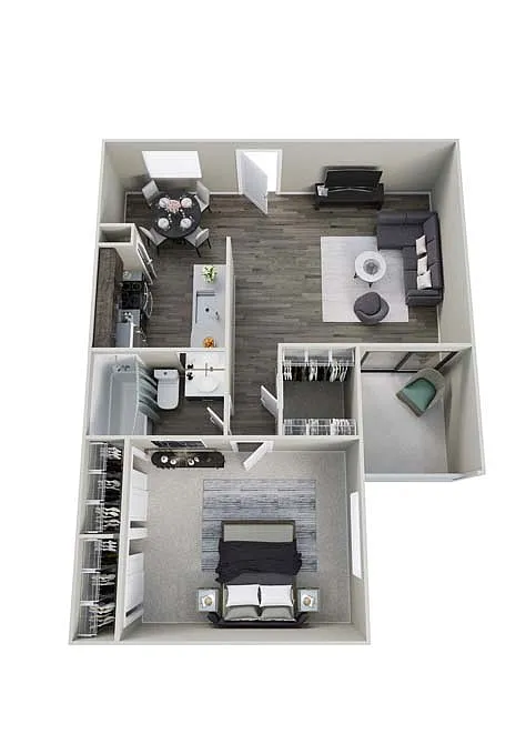 Floor plan 1X1 B