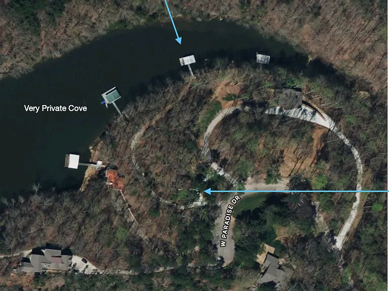 Our cove, dock and path to dock