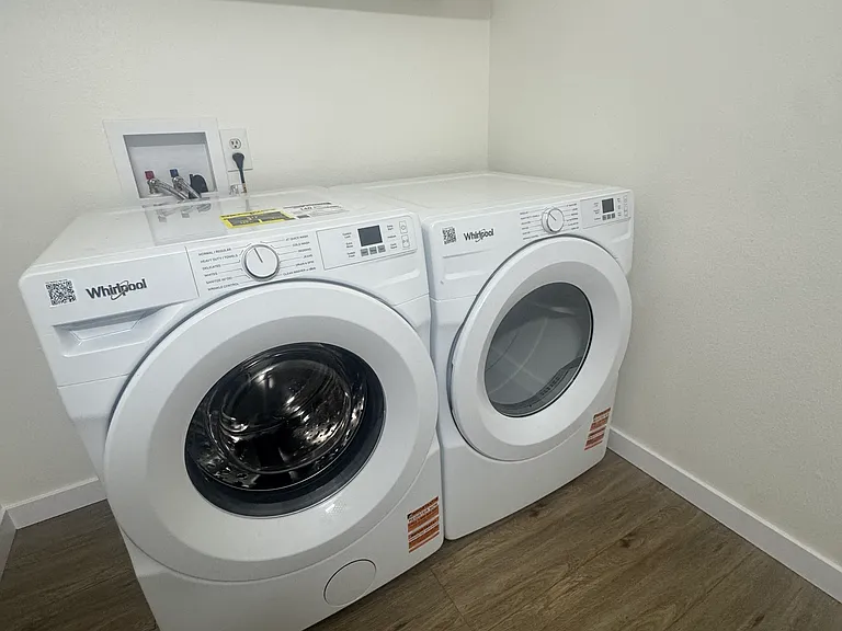 New washer and dryer in main level bathroom