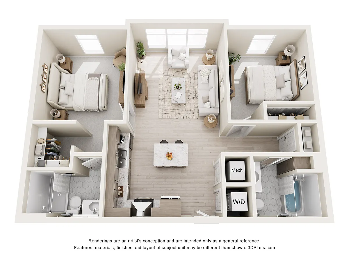 Floor plan Typical 2-bedroom unit