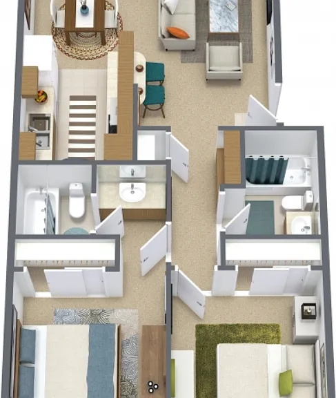 Two Bedroom Floorplan Diagram