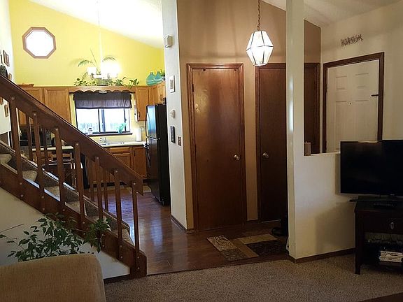 View from living room towards kitchen