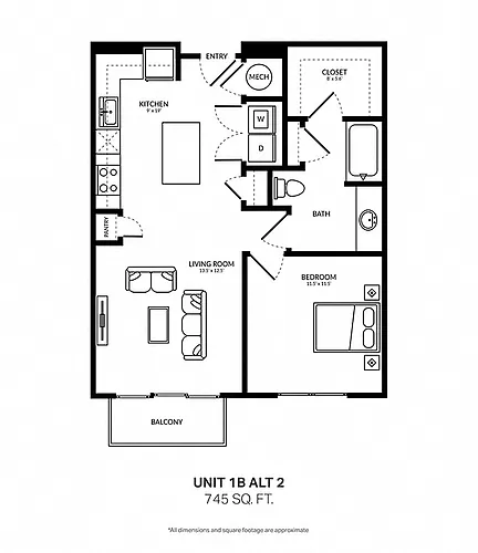 Floor plan 1B Alt 2