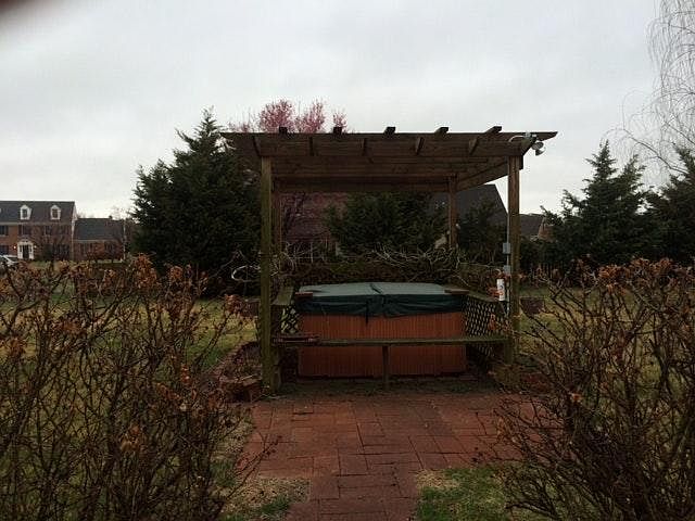 Patio and hot tub