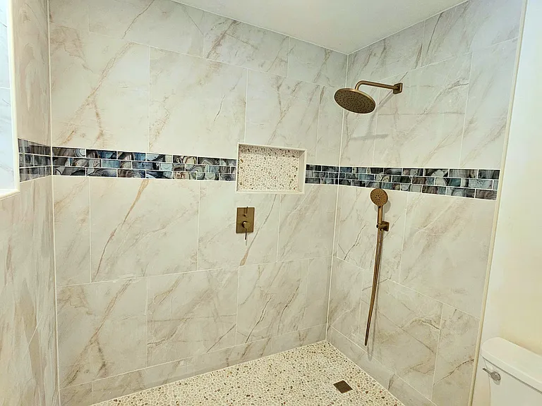 New fully remodeled Master bathroom and shower.