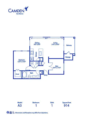 Floor plan A3 Den
