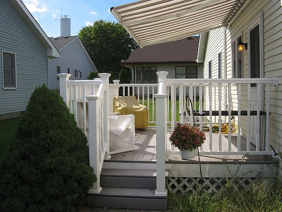trex deck with awning
