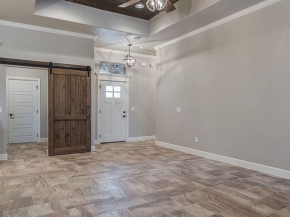 Entry/barn door on utility