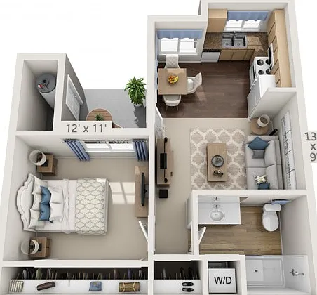 Floor plans are artist's rendering. All dimensions are approximate. Actual product and specifications may vary in dimension or detail. Not all features are available in every apartment. Prices and availability are subject to change. Floor plans are artist