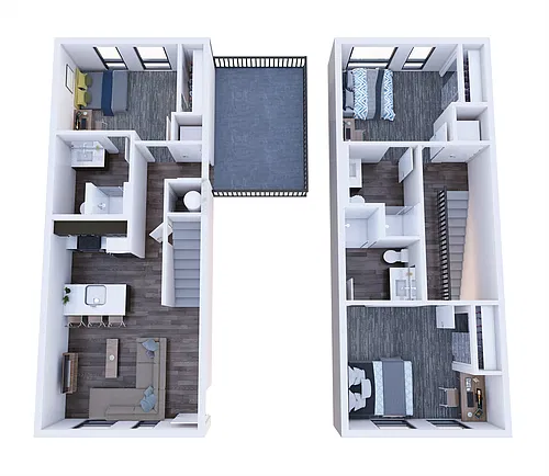 Floor plan 3x3 B3 Townhouse