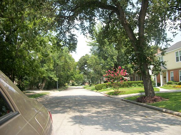 Street scene, showing mature trees in area