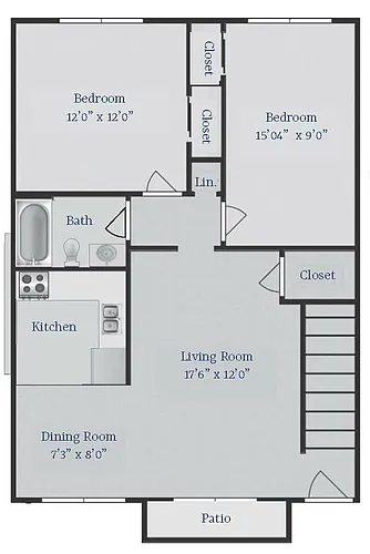 Floor plan Type E with Patio