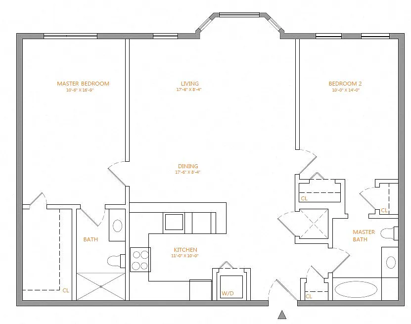 Floor plan 2 Bed/2 Bath-W