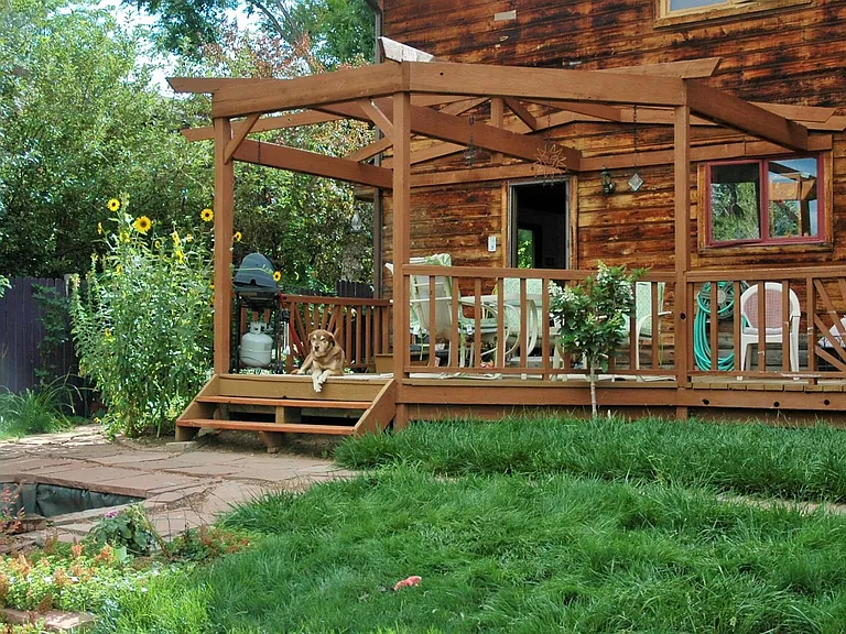 Back yard and deck