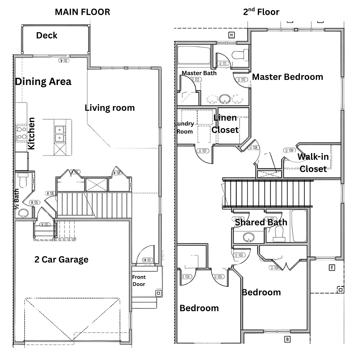 Floor plan 2-Story Townhome Carlton St- Eagle Mountain-UT