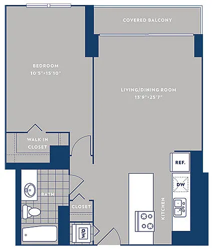 Floor plan 1 bed 1 bath / 05