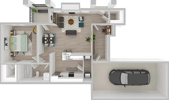 1 Bedroom | 1 Bath | 719 SF | Attached Garage 1 Bedroom | 1 Bath | 719 SF | Attached Garage
