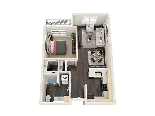 Floor plan 1 X 1 1D