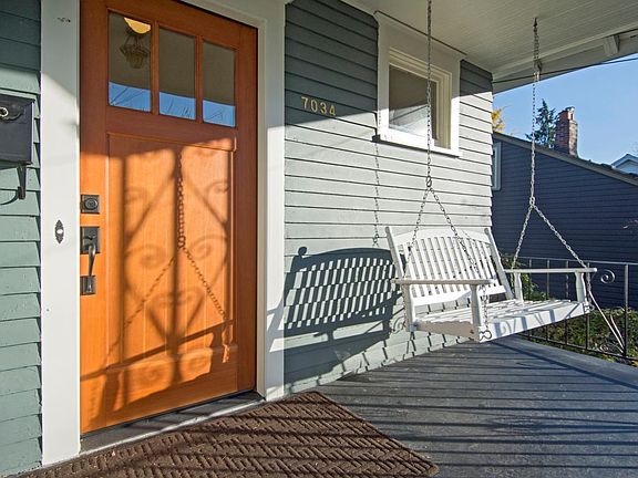 Porch entry faces West