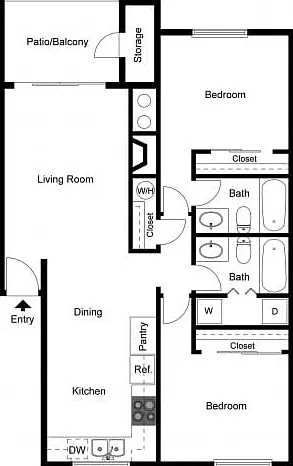 B4 | 2 bed 2 bath | 970 Sq. Ft. B4 | 2 bed 2 bath | 970 Sq. Ft.