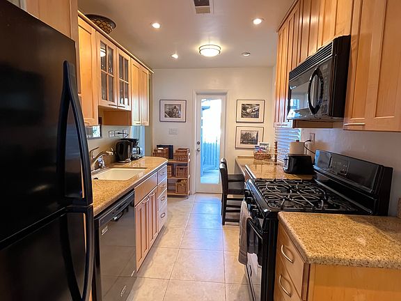 Fully stocked kitchen.