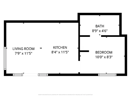 Floor plan 1 Bedroom West Building