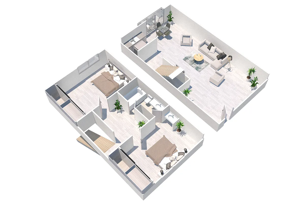 Floor plan Two Bedroom Townhome