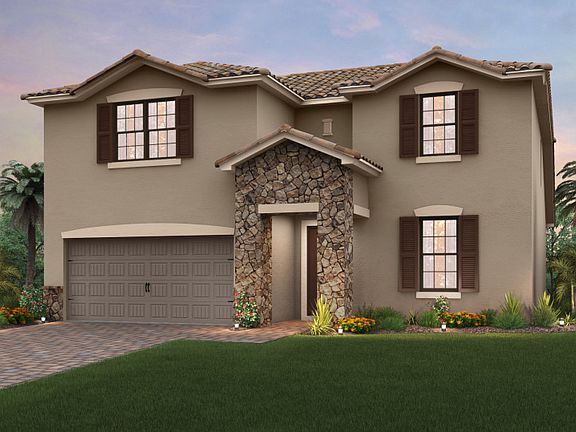 The Citrus Grove, a two-story home with a 2 car garage, shown with Home Exterior FM2A