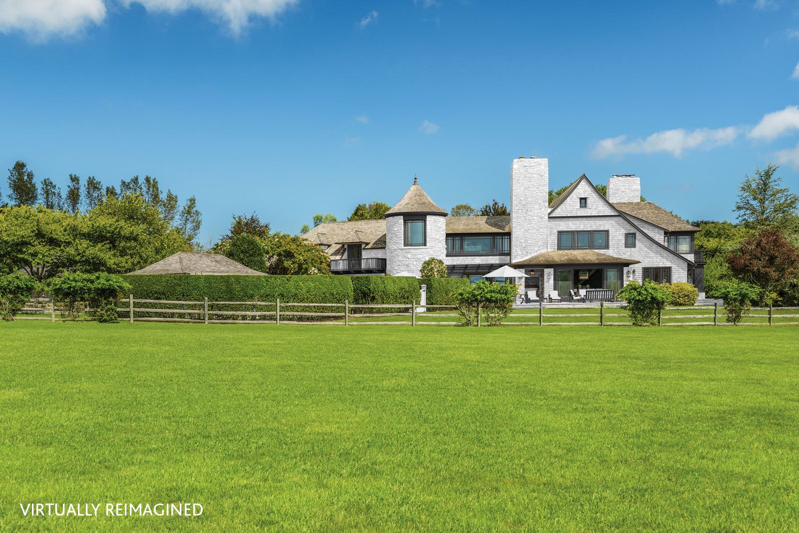  Rear view of 6 Dannielles Way, Bridgehampton, NY (virtually re-imagined)