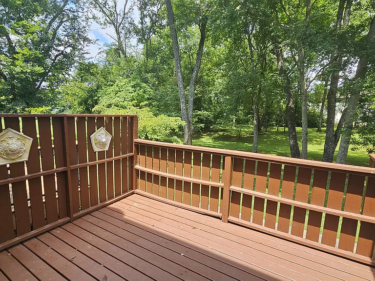 Park-like view and privacy from back deck.