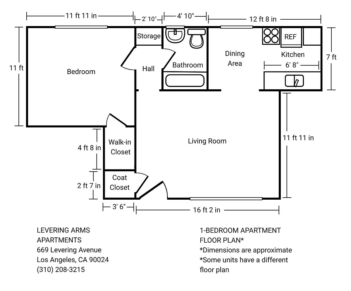 Floor plan 1 Bed 1 Bath