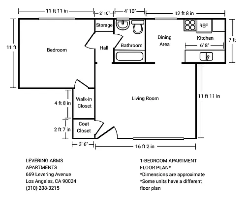 Floor plan 1 Bed 1 Bath